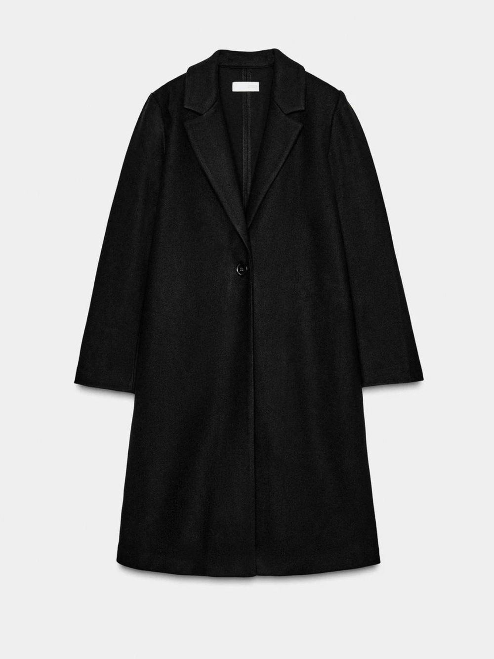 Zara black trench coat Classic Black Single-Button Women’s Coat